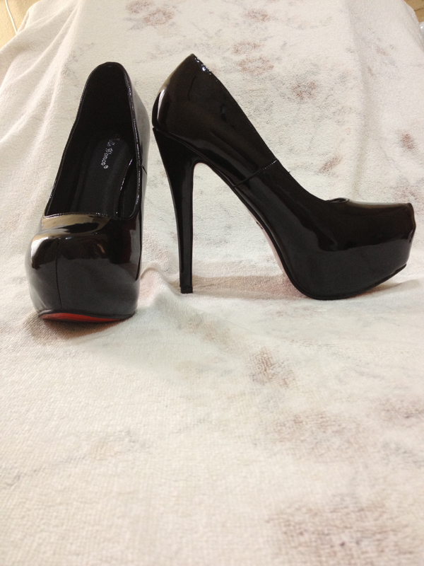Black Platform Patent Leather High Heel Stiletto - Click Image to Close