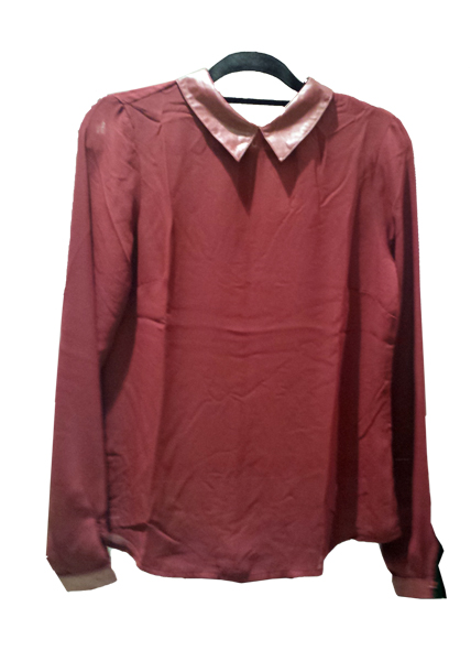 Osley Shirt with Leather Collar and Zip Back Opening