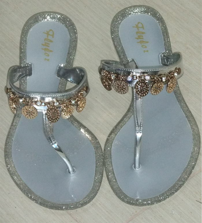 Glitter Jelly Flip Flops - Click Image to Close